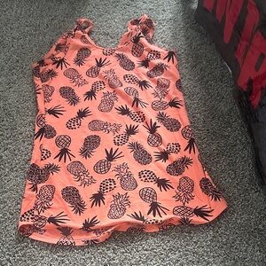 No Boundaries Coral Pineapple Pattern Tank Top